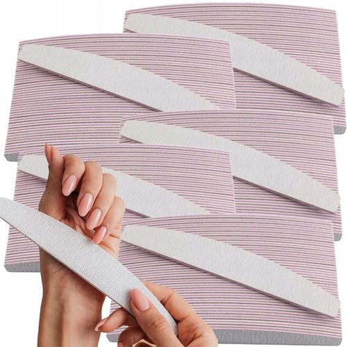 PILNIK DO PAZNOKCI 100/180 ŁÓDKA PÓŁKSIĘŻYC ZEBRA ZESTAW 100 SZT DWUSTRONNY na Arena.pl