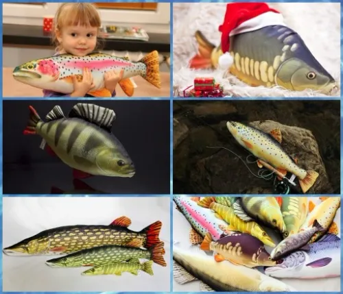 GABY pluszak ryba zabawka poduszka SZCZUPAK 80cm na Arena.pl