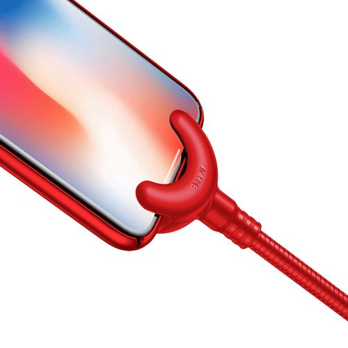 Uchwyt samochodowy kabel 2w1 Iphone Baseus O-type czerwony na Arena.pl