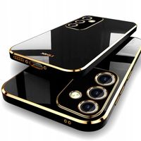 Etui do SAMSUNG GALAXY S24 FE 5G CASE Czarny Gold Obudowa Plecki + SZKŁO 9H