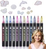 PISAKI METALICZNE BROKATOWE PODWÓJNA LINIA 12 SZTUK