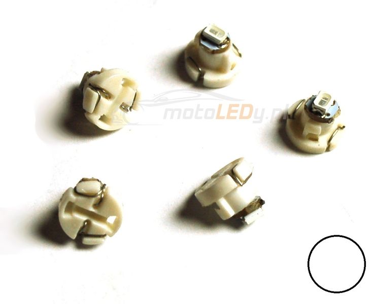 ŻARÓWKA LED T4.7, T5, R5, W1,2W, W2W 0,2W 12V zegary 20lm biała zdjęcie 1