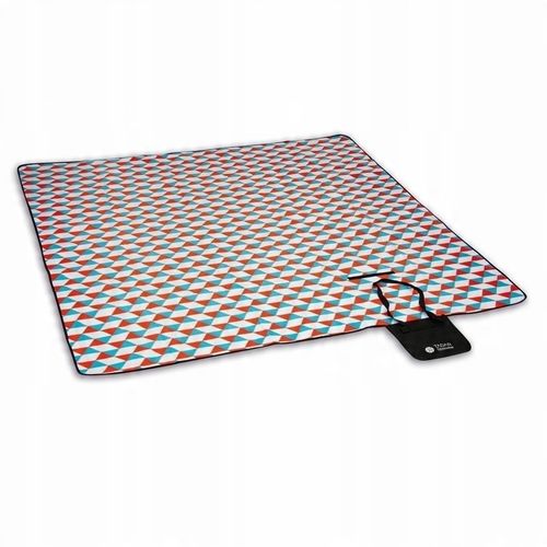 Piknikowa MATA PLAŻOWA KOC polarowy Z IZOLACJĄ 200x200cm DUŻA lekka MIĘKKA na Arena.pl