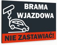 Tabliczka znak informacyjny 30x20 Antracyt NIE ZASTAWIAĆ Dibond NADRUK UV