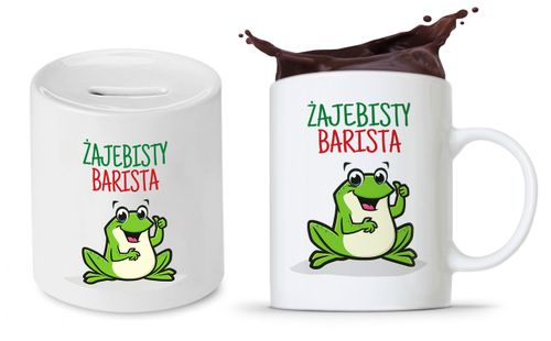 Zestaw Skarbonka + Kubek Dla Baristy Prezent Z Nadrukiem Ze Zdjęciem na Arena.pl