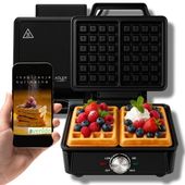 GOFROWNICA 2000W XXL 2 Duże Gofry Regulacja Temperatury NON-STICK