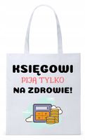 Dla Księgowej Księgowego Torba Eco Biała Shopper Z Nadrukiem Ze Zdjęciem