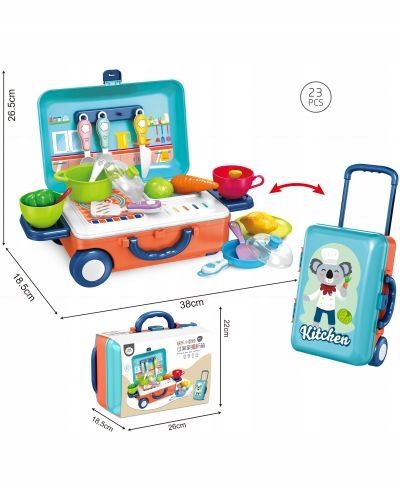 ZESTAW KUCHNIA W WALIZCE Kuchenka do gotowania ZABAWKA DLA DZIECI WALIZKA na Arena.pl