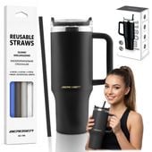 Termos próżniowy kubek z zestawem słomek 1180 ml Berdsen czarny