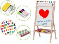 TABLICA DWUSTRONNA EDUKACYJNA DLA DZIECI MAGNETYCZNA KREDOWA + PAPIER