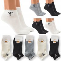 5x Skarpetki damskie BAWEŁNIANE WYGODNE SKARPETY falbanka JAKOŚĆ