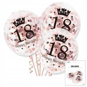 ZESTAW BALONÓW Z KONFETTI ZŁOTE NA 18 URODZINY JUBILUSZOWE URODZINOWA 3szt