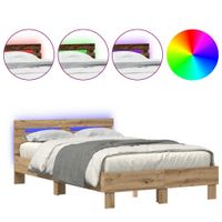 Ramka łóżka dąb artisan 120 x 190 cm Materiał drewnopochodny