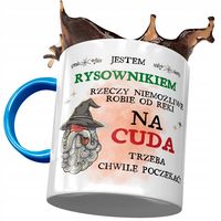Kubek Błękitny Dla Rysownika Na Cuda Trzeba Chwilę Z Nadrukiem Ze Zdjęciem