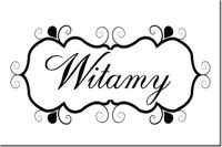 90 60CM OBRAZ NAPIS ...WITAMY CHMURKA DRUK PŁÓTNO RAMA