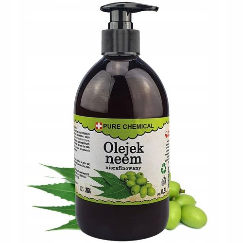 OLEJEK NEEM NIERAFINOWANY NATURALNY TŁOCZONY NA ZIMNO + DOZOWNIK 500ml 0,5l na Arena.pl