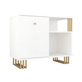 Szafka komoda Klara I 1D biały mat/złoty
