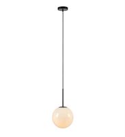 Skandynawska lampa wisząca Dione szklana kula biała czarna
