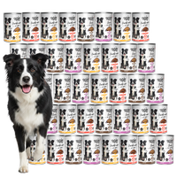 MOKRA KARMA DLA PSA TufTuf puszka kawałki mięsne MIX SMAKÓW ZESTAW 40x415g