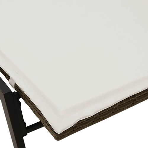 Leżak z poduszką, brązowy, polirattan na Arena.pl