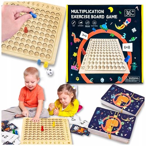 GRA EDUKACYJNA PLANSZOWA TABLICZKA MNOŻENIA + DODAWANIA NAUKA TABLICZKI na Arena.pl