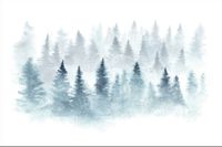 Fototapeta Las we Mgle AKWARELA do Sypialni 368cm x 254cm