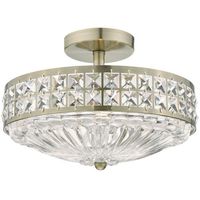 Sufitowa lampa kryształ Olona OLO5375 Dar Lighting pałacowa mosiądz