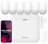 Alarm Hikvision AX PRO WiFi Bezprzewodowy DS-PWA64-KIT-WE + 6x Czujka PIR