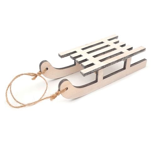 SANKI DREWNIANE FIGURKA DO DEKORACJI BIAŁE 15 cm na Arena.pl