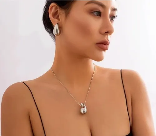 KOLCZYKI srebrna KROPLA łezka stal 316L na Arena.pl