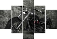 70 100CM OBRAZ 5 ELEM MOTOCYKL DRUK PŁÓTNO