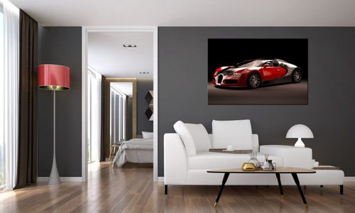 Obraz Drukowany 120X80 Czerwone Bugatti Veyron na Arena.pl