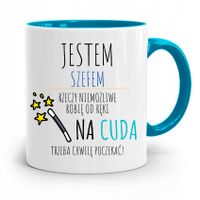 Kubek Błękitny Dla Szefa Jestem Szefem Prezent Z Nadrukiem Ze Zdjęciem