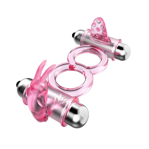 BAILE   BUNNY SNUGGLES COCK CLIT RING, 10 vibration functions zdjęcie 1