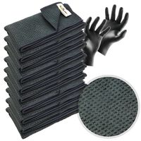 MIKROFIBRA WAFLOWA SZMATKA RĘCZNIK DO MYCIA SZYB OKIEN LUSTER BEZ SMUG 9szt