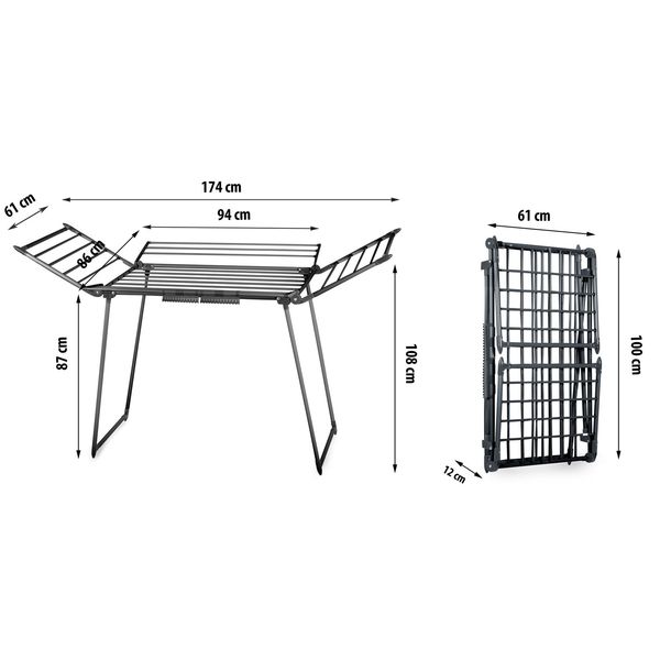 Suszarka na pranie stojąca rozkładana Lina 22 mb czarna zdjęcie 5