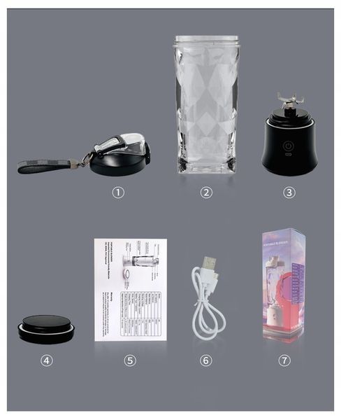 BEZPRZEWODOWY PRZENOŚNY BLENDER TURYSTYCZNY 600ML do Smoothie do Koktajli zdjęcie 6