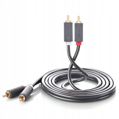 Kabel Przewód Audio Wtyk 2x RCA do 2xRCA Chinch STEREO 3M Pozłacany na Arena.pl