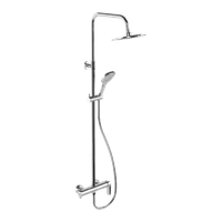 Clever 2.0 zestaw prysznicowy ścienny z deszczownicą 25 cm, chrom