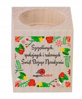 ŚWIECZNIK drewniany NADRUK UV TWOJE LOGO reklamowy gadżet ŚWIĘTA PREZENT