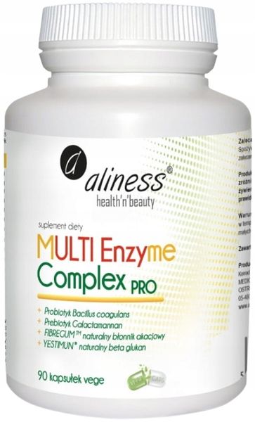 MULTI Enzyme Complex PRO x 90 VEGE kaps Aliness Trawienie Enzymy Bromelaina zdjęcie 1