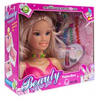 GŁOWA LALKA DO STYLIZACJI I CZESANIA WŁOSÓW MAKIJAŻU DLA DZIECI + AKCESORIA