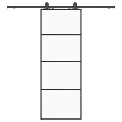Drzwi przesuwne z zestawem okuć czarne 76x205 cm ESG szkło na Arena.pl