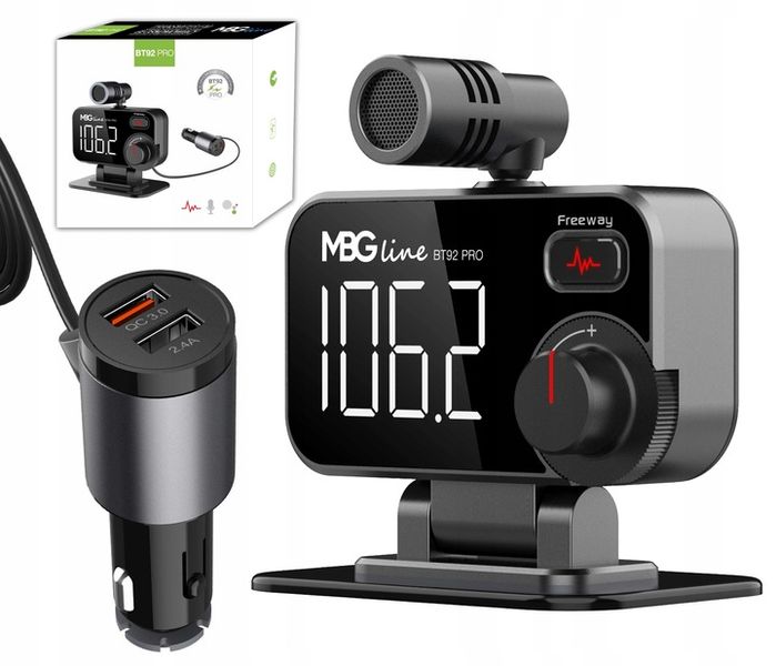 Transmiter FM Bluetooth 5.0 ładowarka USB QC 3.0 zdjęcie 1