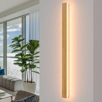 Lampa ścienna LED bambusowa 115 cm ściemnialna z pilotem do korytarza