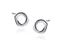 ELEGANCKIE RODOWANE SREBRNE KOLCZYKI CELEBRYTKI PLECIONE KÓŁECZKA