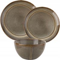 2 x KOMPLET PORCELANA ZESTAW SERWIS OBIADOWY TALERZE 18el 6 OSÓB WZÓR BERGE
