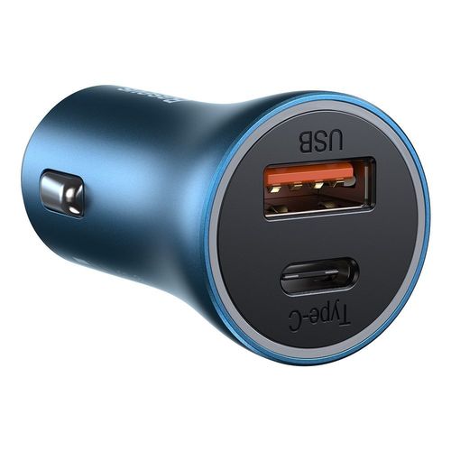 szybka ładowarka samochodowa / usb + kabel do iphone niebieski na Arena.pl