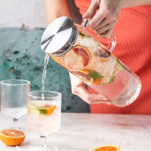 Dzbanek Szklany 1,5 L Pojemnik na WODĘ LEMONIADĘ herbatę MROŻONĄ sok Napoje na Arena.pl