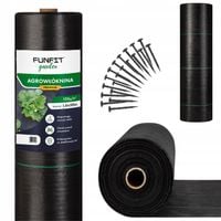 MOCNA AGROWŁÓKNINA OGRODOWA CZARNA 1.6x50m 135gm² MATA NA CHWASTY x50